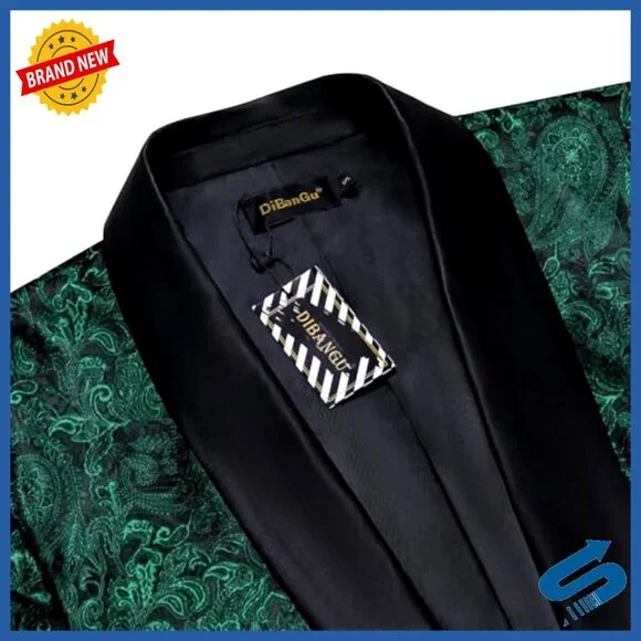 Men's Shawl Lapel Blazer Sport Coat One Button Tuxedo Jacket Dress Suit